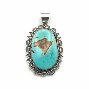 Andy Cadman Navajo Sterling Silver High Grade Royston Turquoise Pendant - Signed
